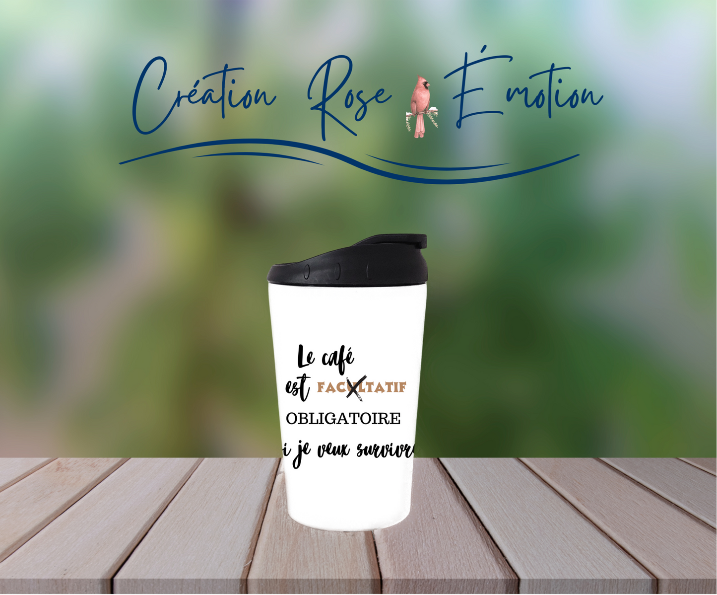 Verre à café isotherme "Café du jour " 12oz