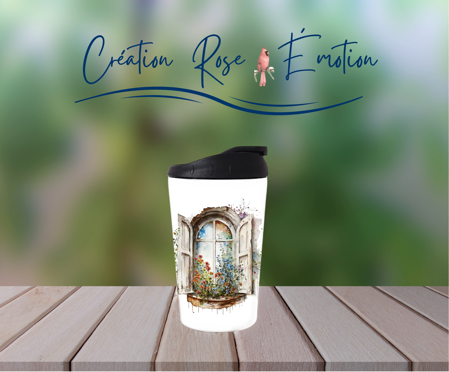 Verre à café isotherme "Fenêtre sur le monde " 12oz