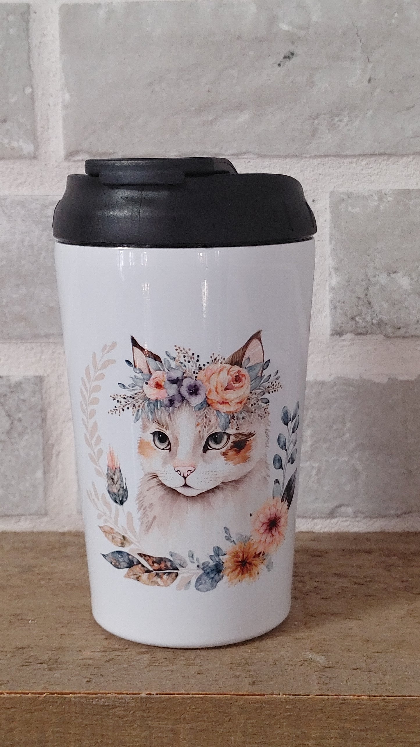 Verre à café isotherme "Minou Couronné " 12oz