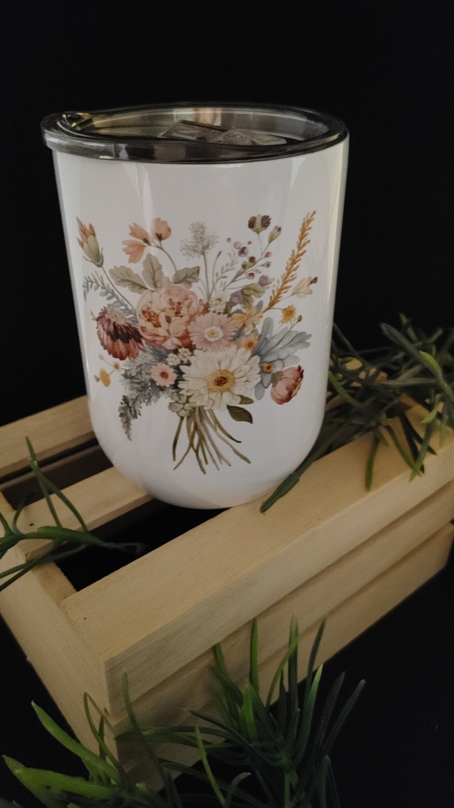 Verre à vin isotherme "Bouquet Fleuri " 12oz