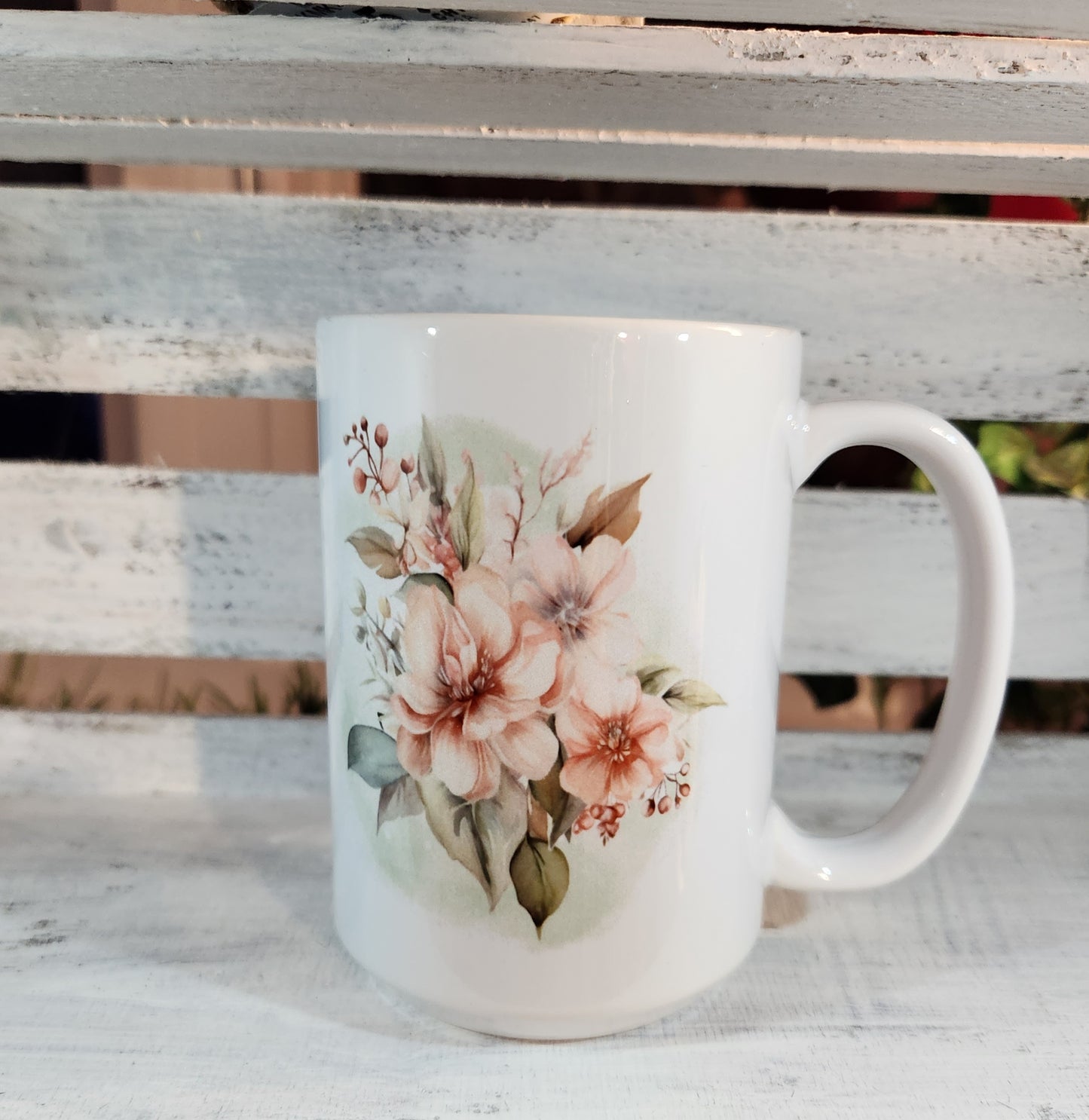 Tasse "Fleurs rosé" 15 oz