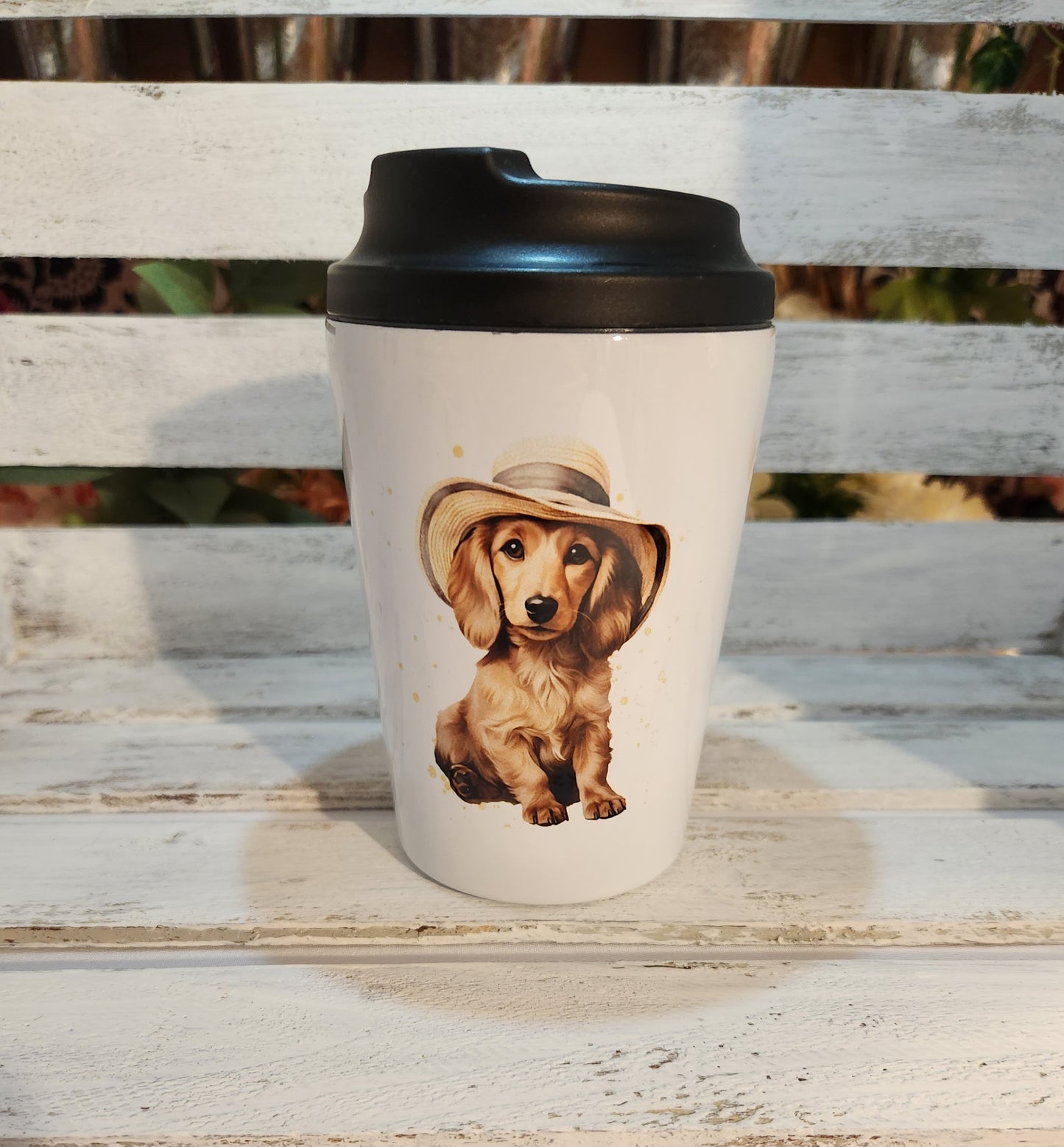 Verre à café isotherme "Chien coquet " 12oz