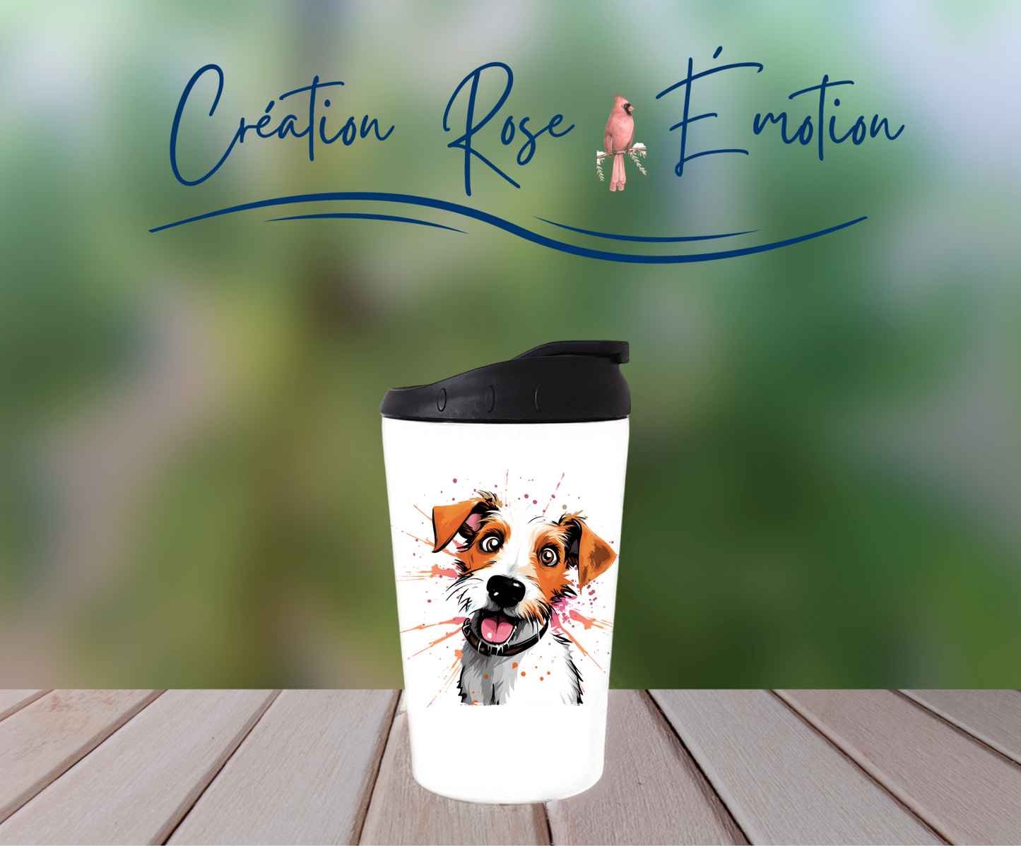 Verre à café isotherme "Chien funky " 12oz