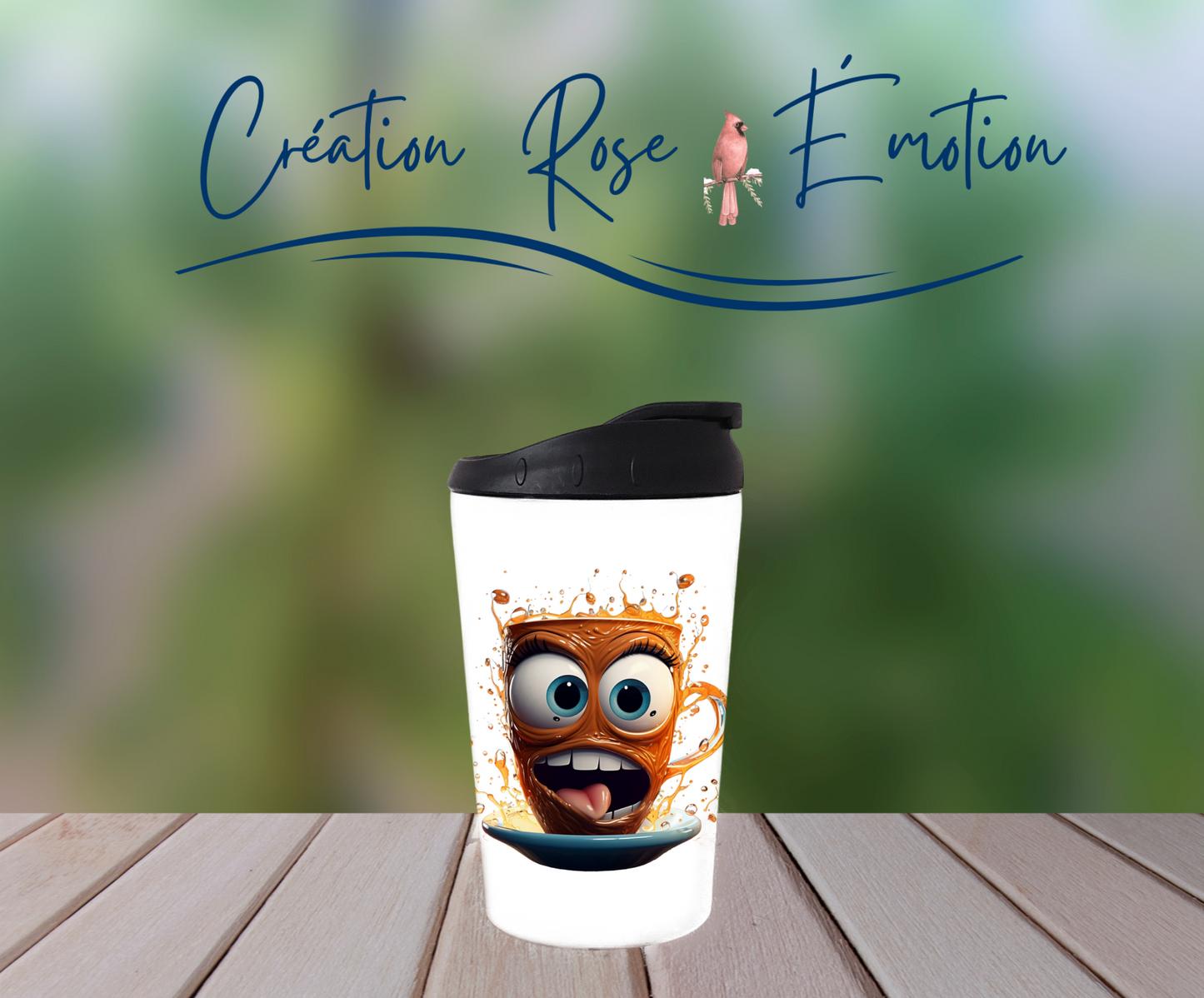 Verre à café isotherme "Café funky" 12oz
