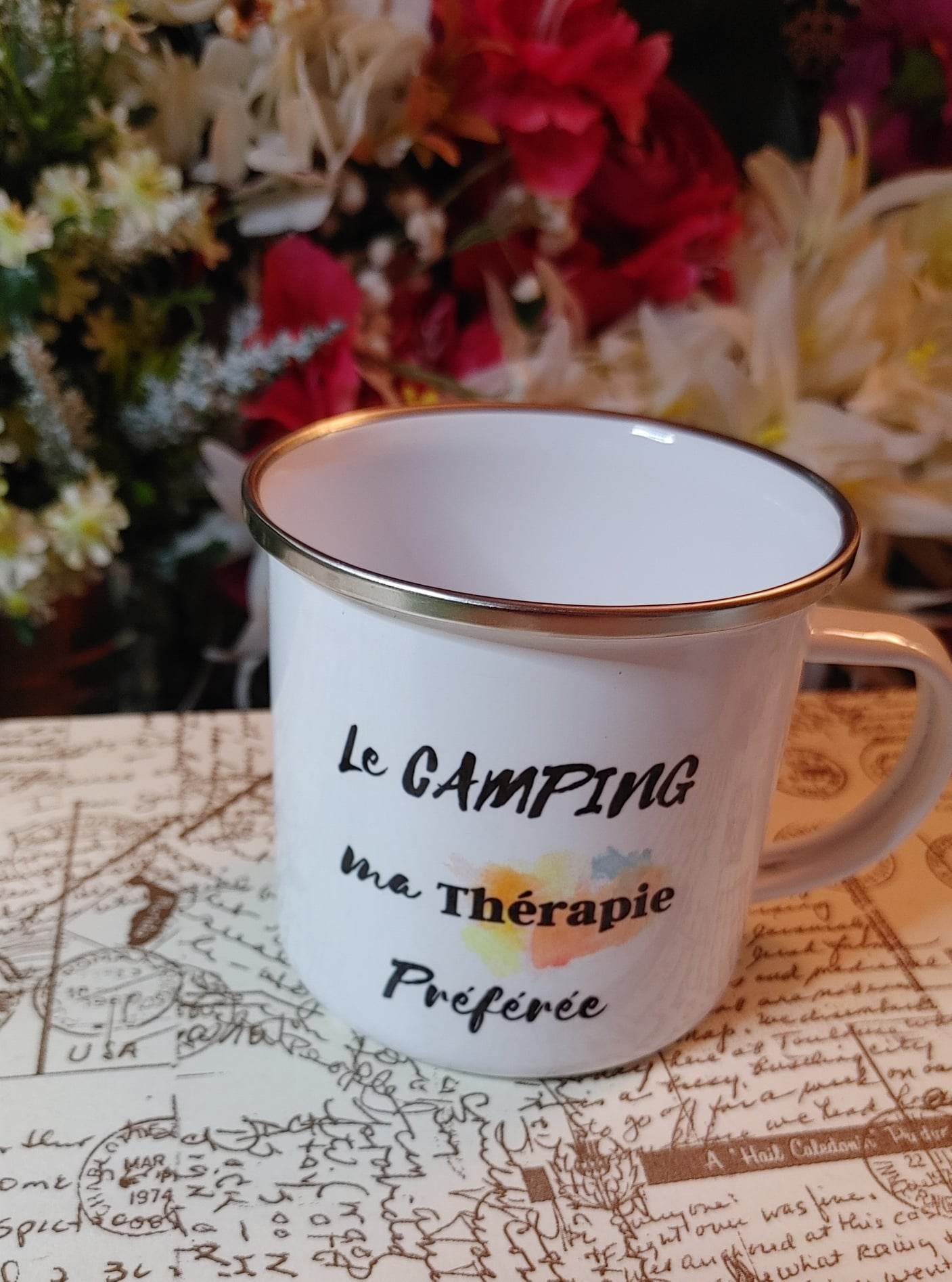 Tasse émaillée "Thérapie" 11oz
