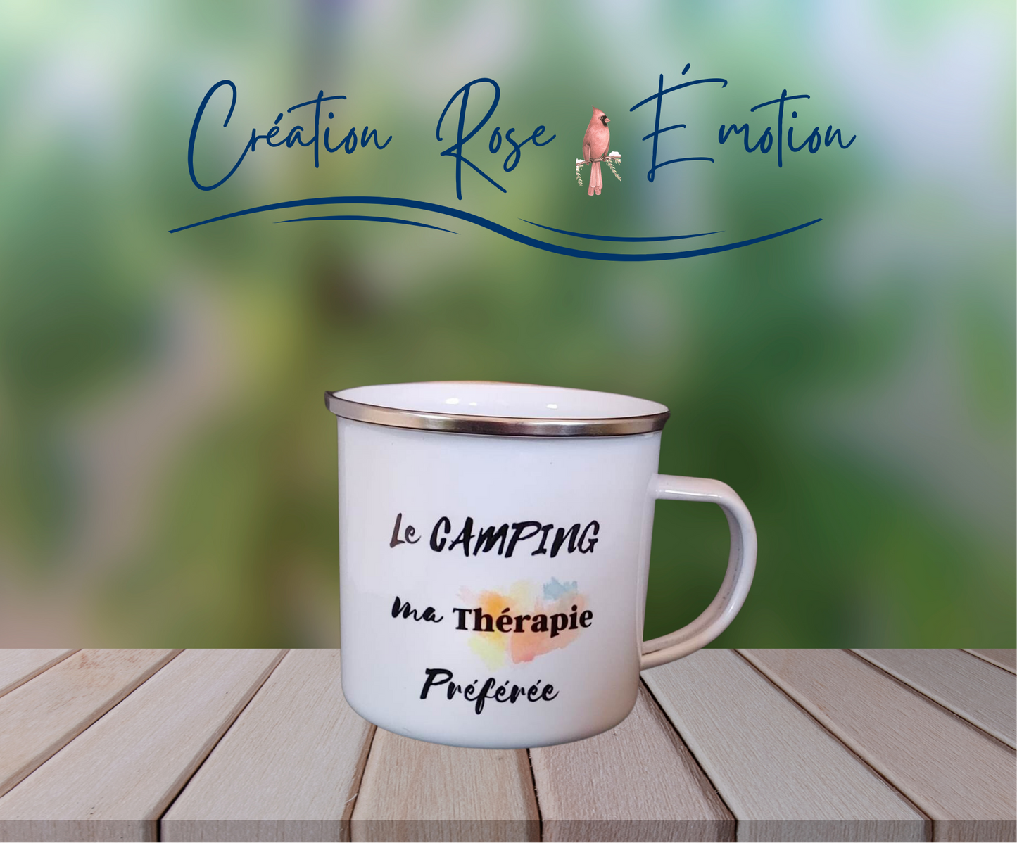 Tasse émaillée "Thérapie" 11oz
