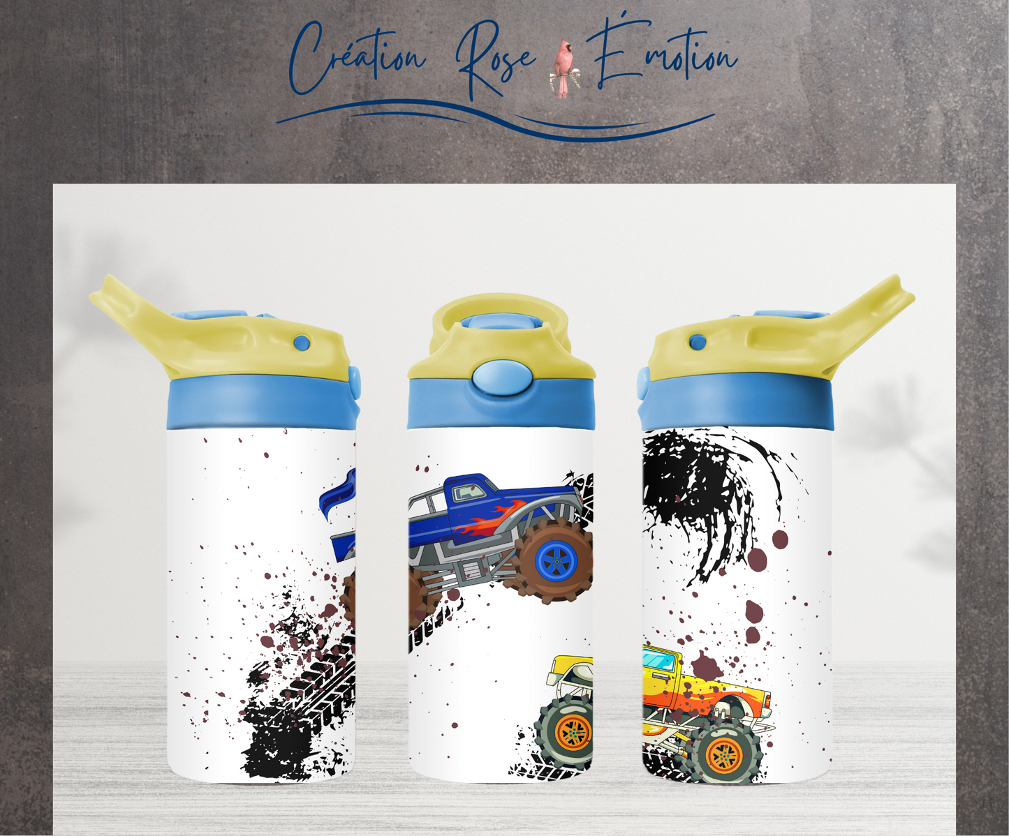 Verre Enfant "Truck monster bleu"