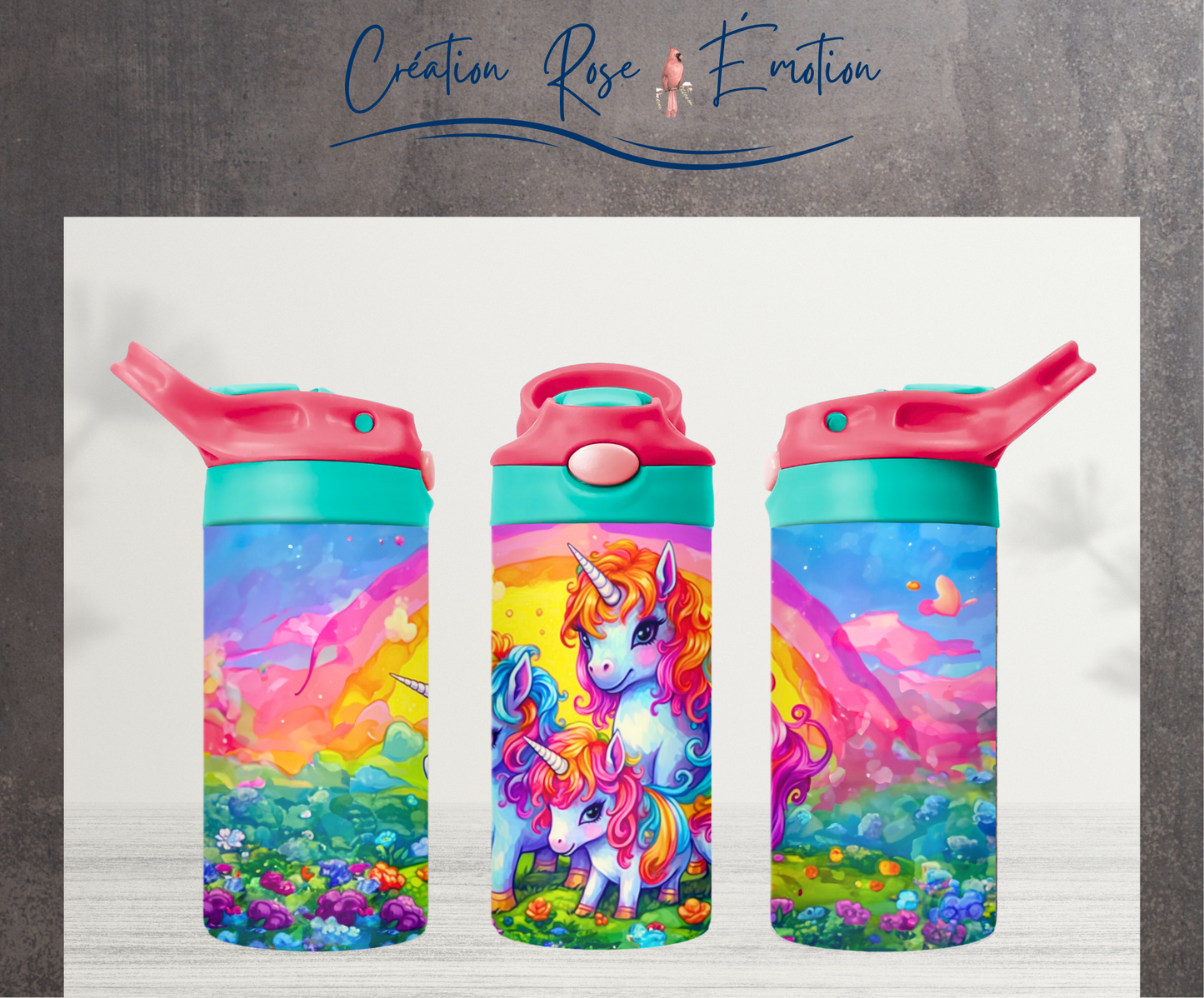 Verre Enfant "Licorne arc-en-ciel"