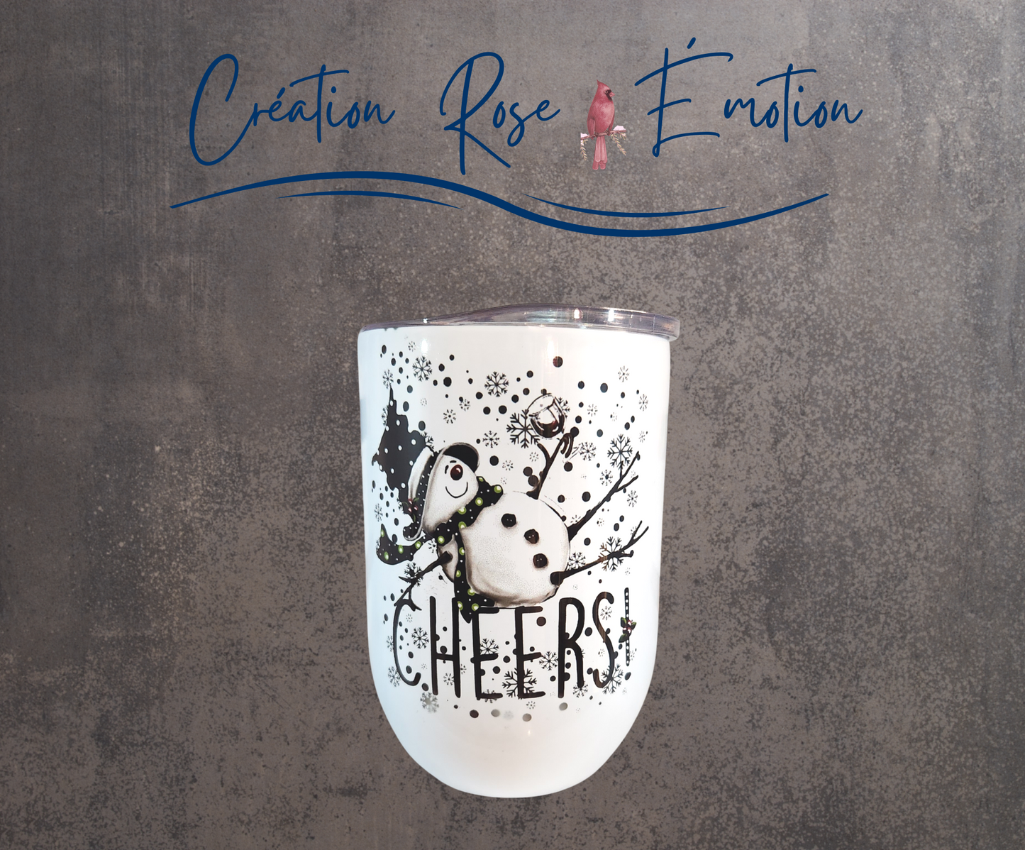Verre à vin isotherme "CHEERS" 12oz