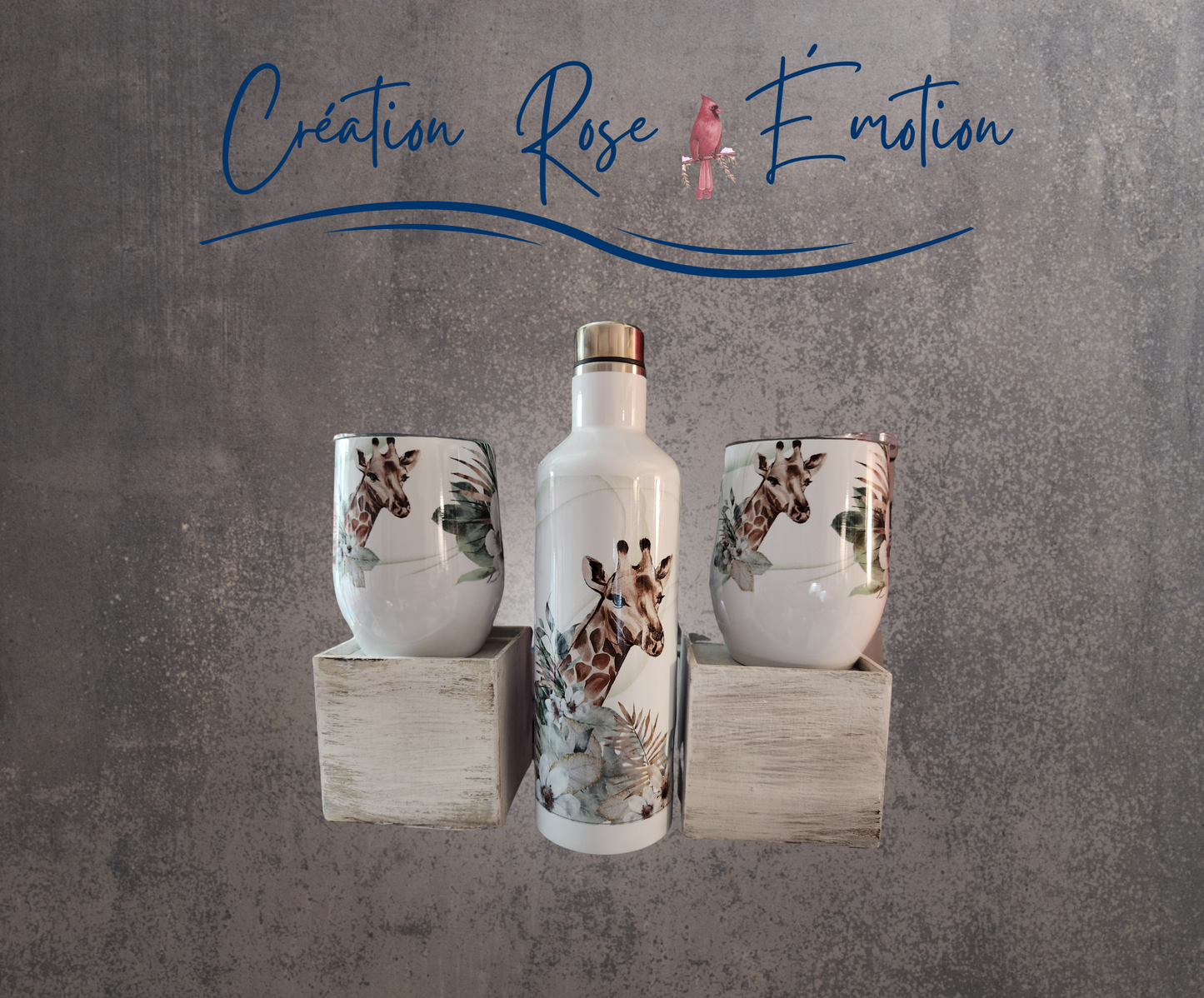 Ensemble Verre à vin isotherme "Girafe"