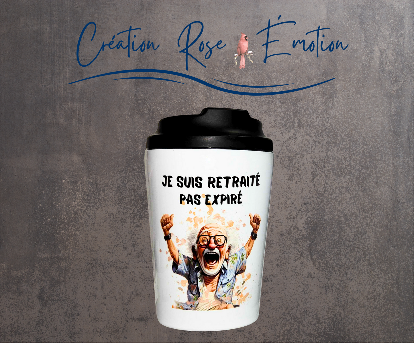 Verre à café isotherme "Retraité Masculin " 12oz