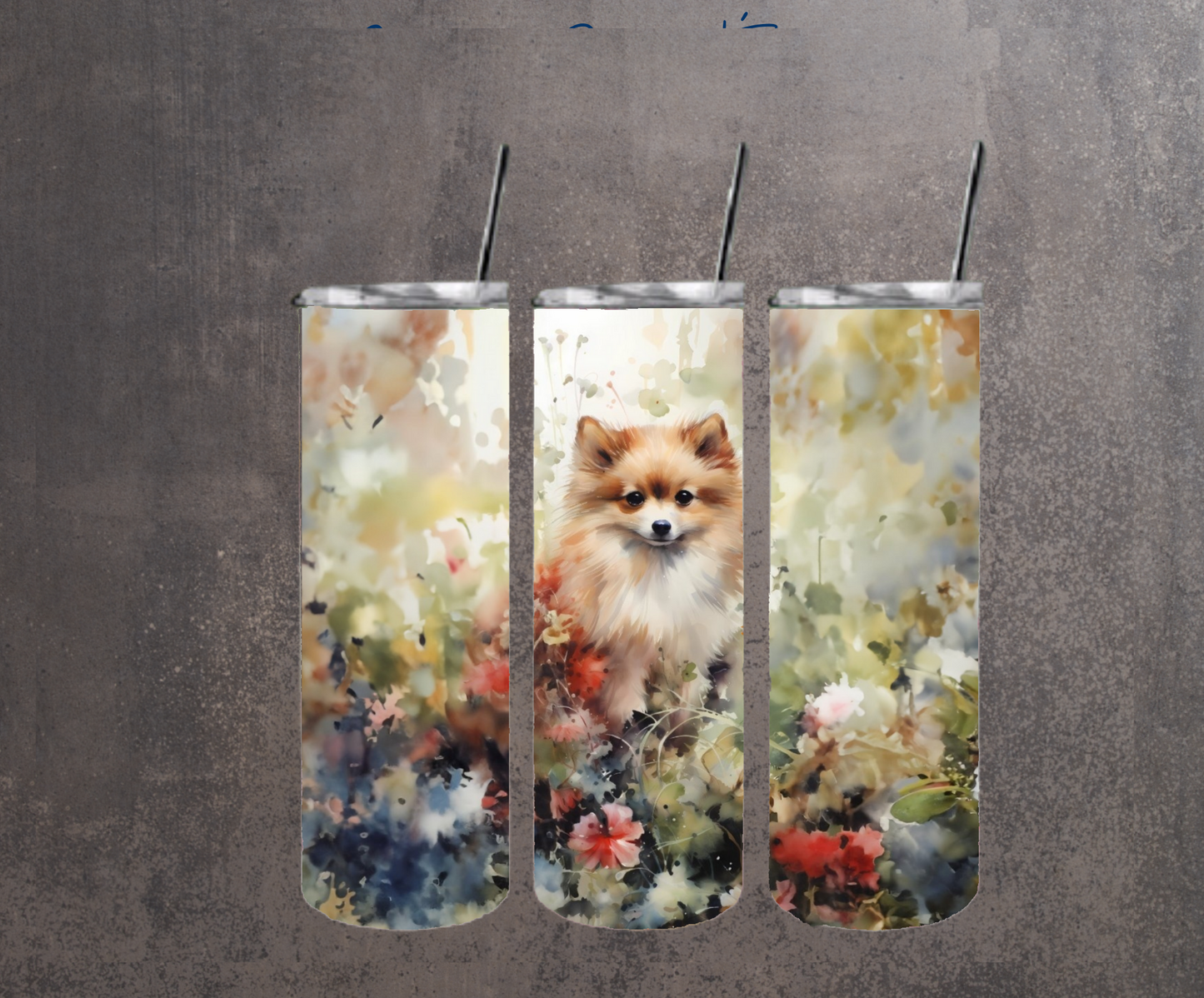 Tumbler isotherme "Chien Poméranien" 20 oz