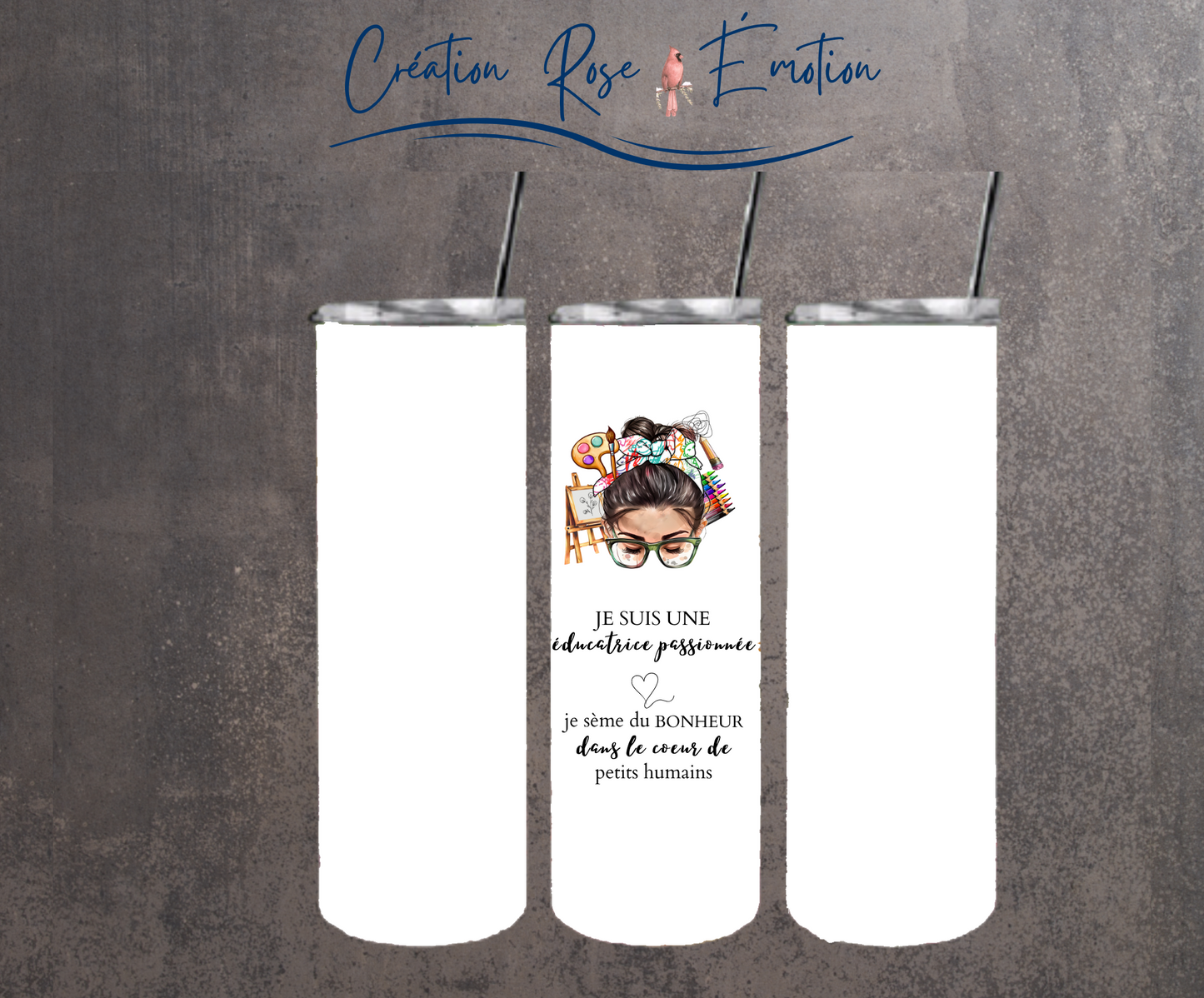 Tumbler isotherme "Éducatrice Humain" 20 oz