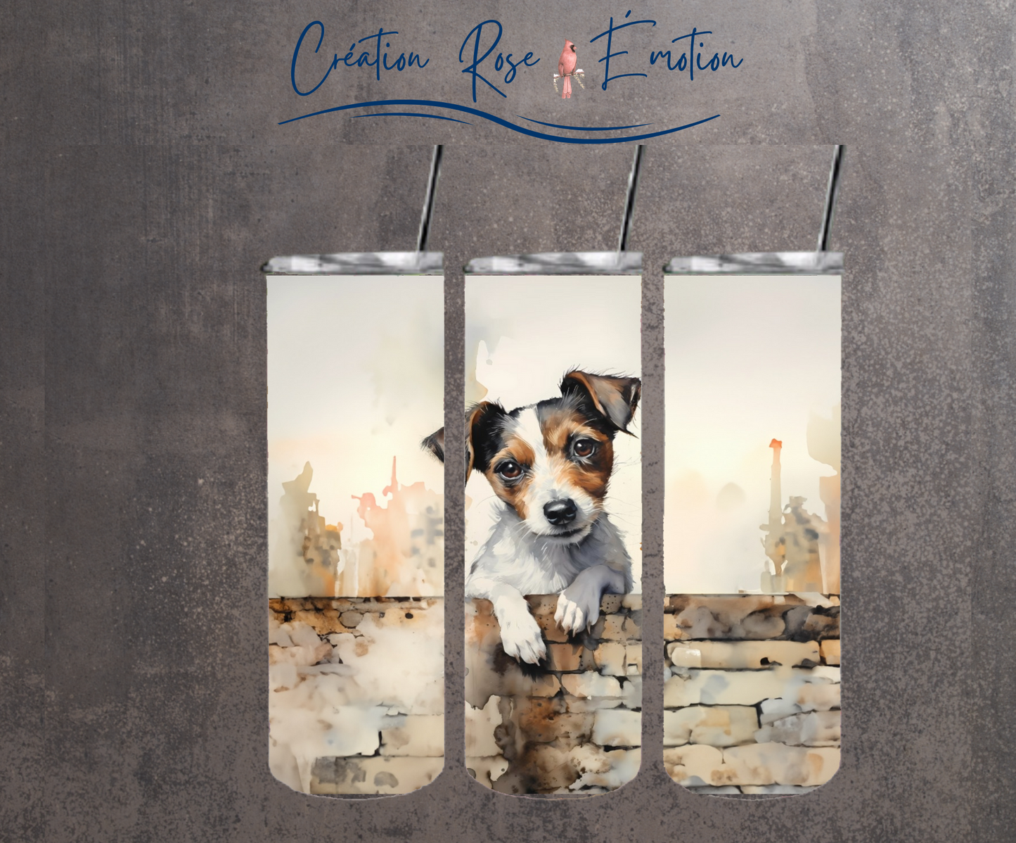 Tumbler isotherme "Chien Jack Russel" 20 oz