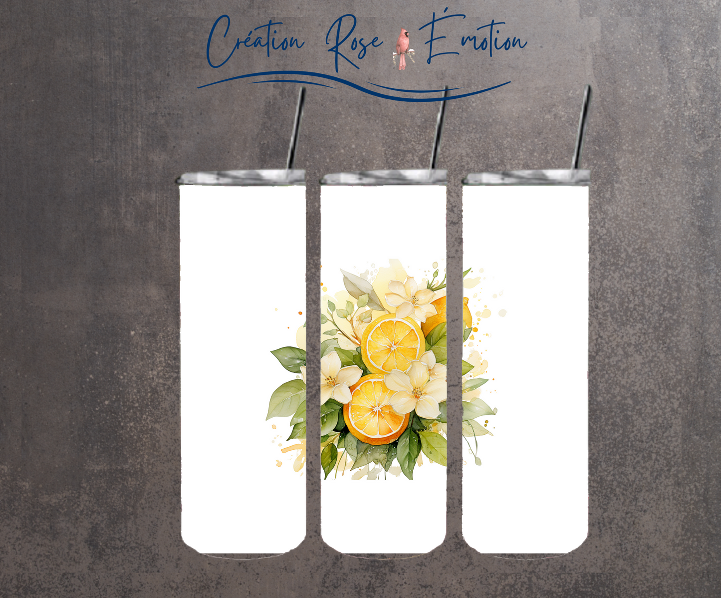 Tumbler isotherme "Explosion de citrons" 20 oz
