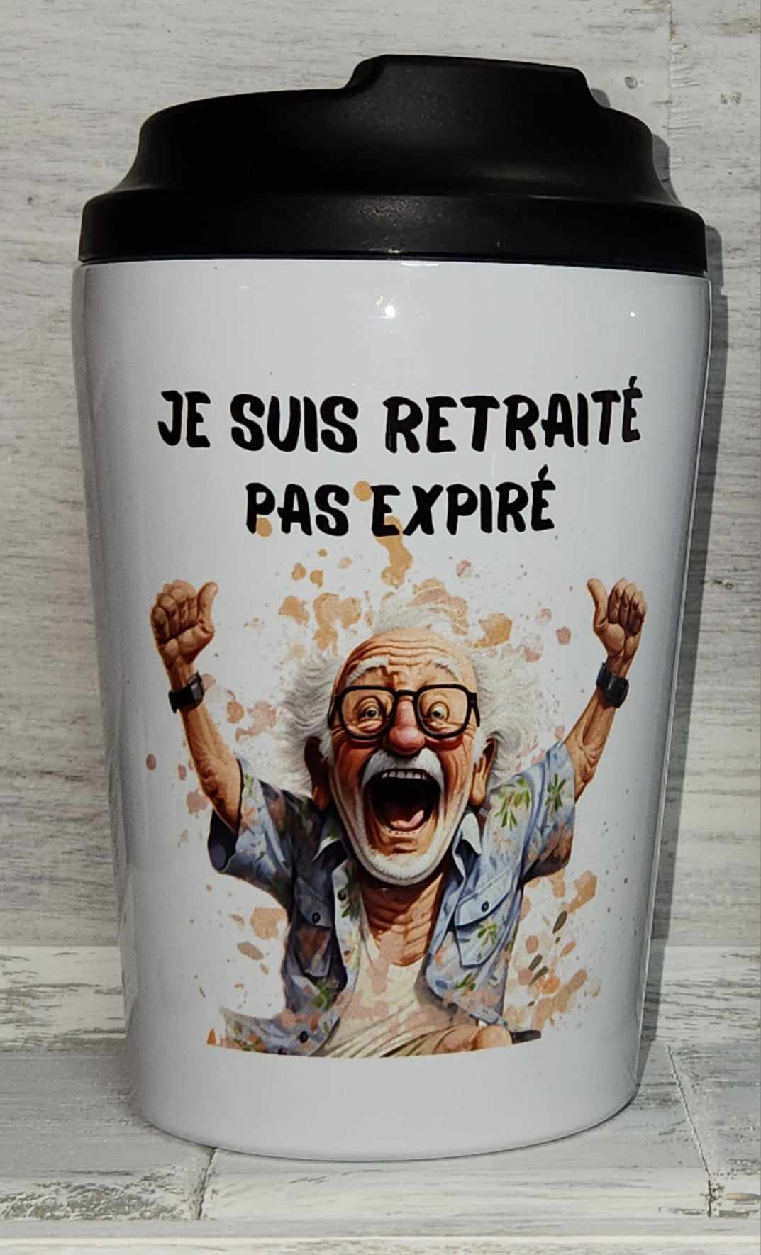 Verre à café isotherme "Retraité Masculin " 12oz