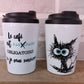 Verre à café isotherme "Chat it's fine " 12oz