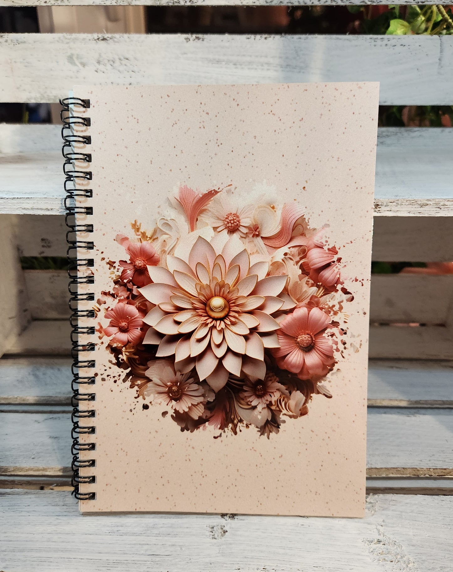 Cahier "3D fleur rose"