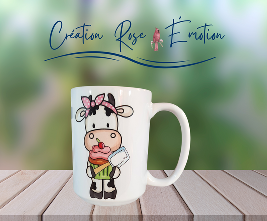 Tasse "Vache gourmande" 15 oz